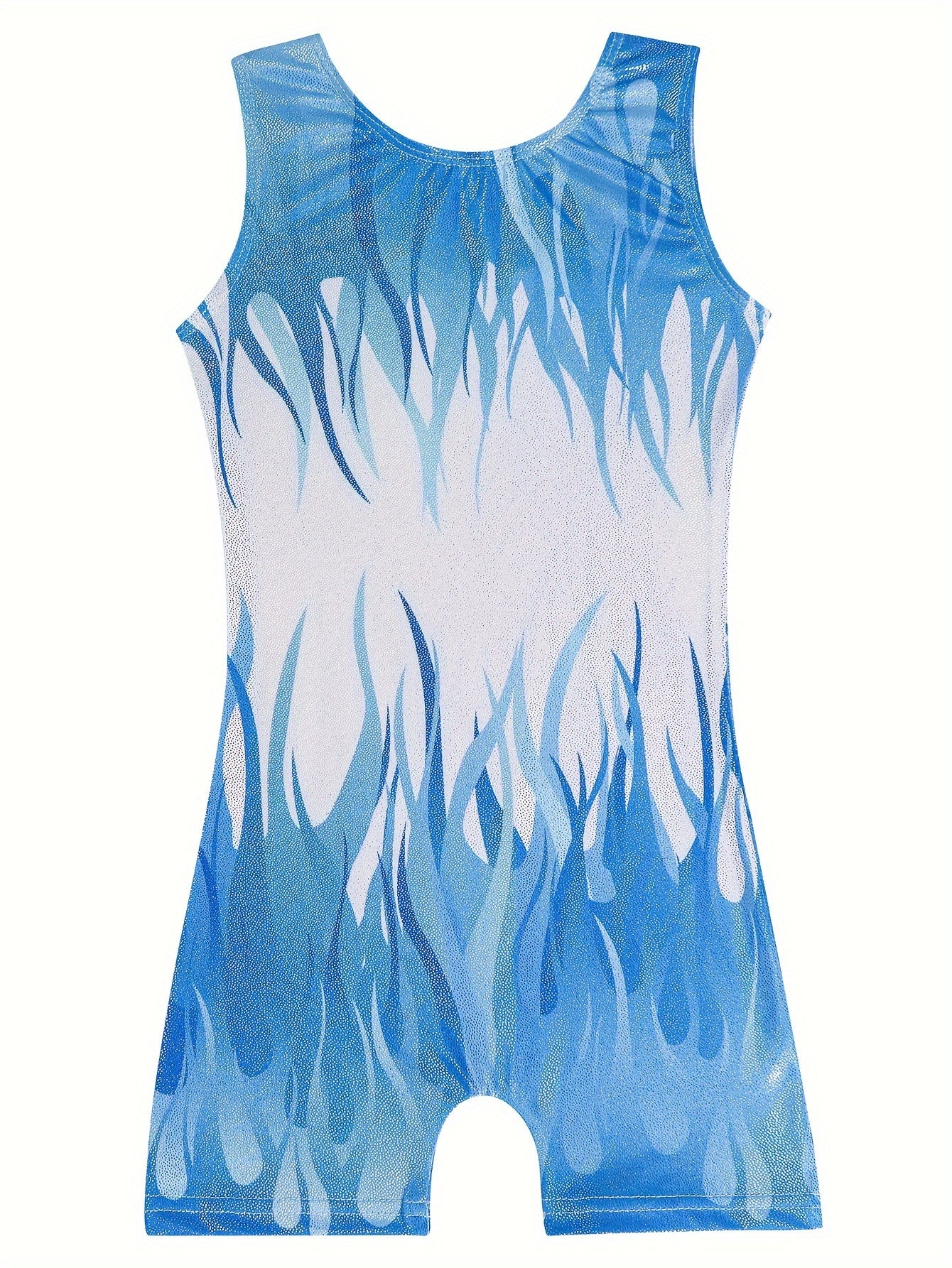 Flame Graphic Gymnastics Suit Ballet Leotard