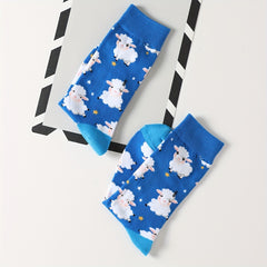 Cartoon Sheep Print Socks Women's Stockings