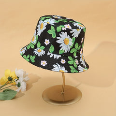 Daisy Print Sunshade Bucket Hat for Men and Women