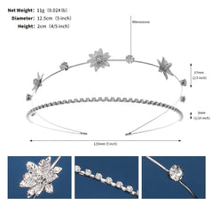 Crystal Bridal Tiaras Crown For Women Zircon Bridal Crown Silvery