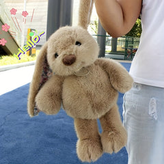 Long Eared Rabbit Plush Toy Soft Polyester Filled Fluffy Fur