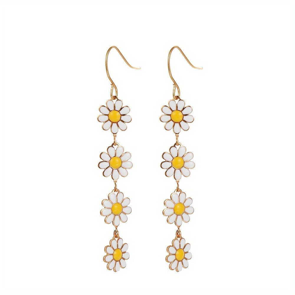 Daisy Sunflower Dangle Earrings Holiday Jewelry Girls
