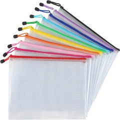 5pcs Waterproof Zipper Bags 5 Sizes 5 Colors Organizing School Supplies