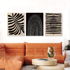 3pcs Boho Dark Yellow Plant Canvas Prints