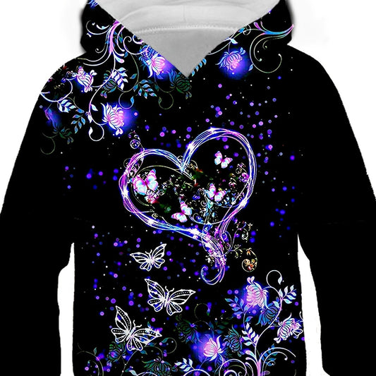 Butterfly Graphic Kids Hoodie Animal 3D Print 3-14Y