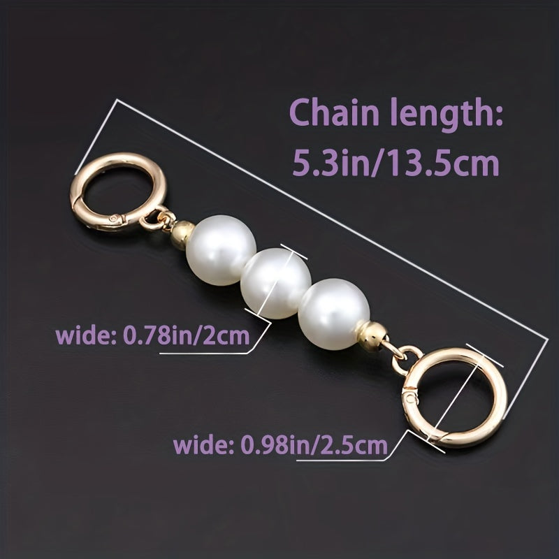 Faux Pearl Strap Extension Chain Handbag Accessories Shoulder Bag Extended Strap