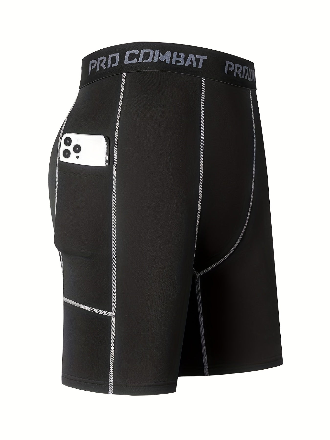 Men's Quick Dry Compression Shorts With Pocket for Basketball Running