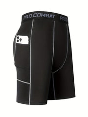 Men's Quick Dry Compression Shorts With Pocket for Basketball Running
