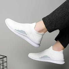 Men's Breathable Slip On Sock Shoes for Plus Size, Comfy Non Slip Sneakers