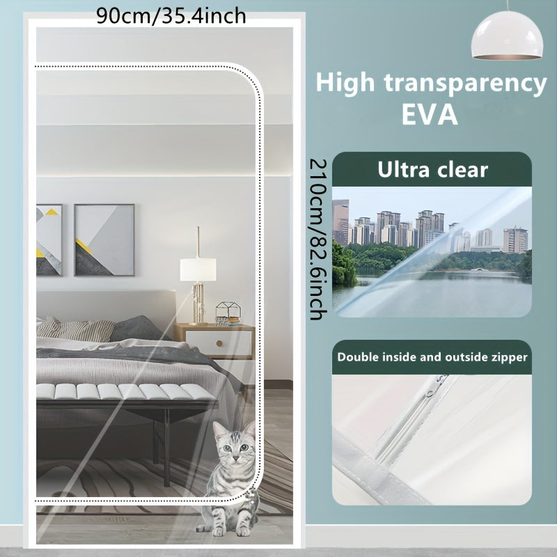 Insulation Door Curtain Zipper Door Cover - Prevent Cold Air