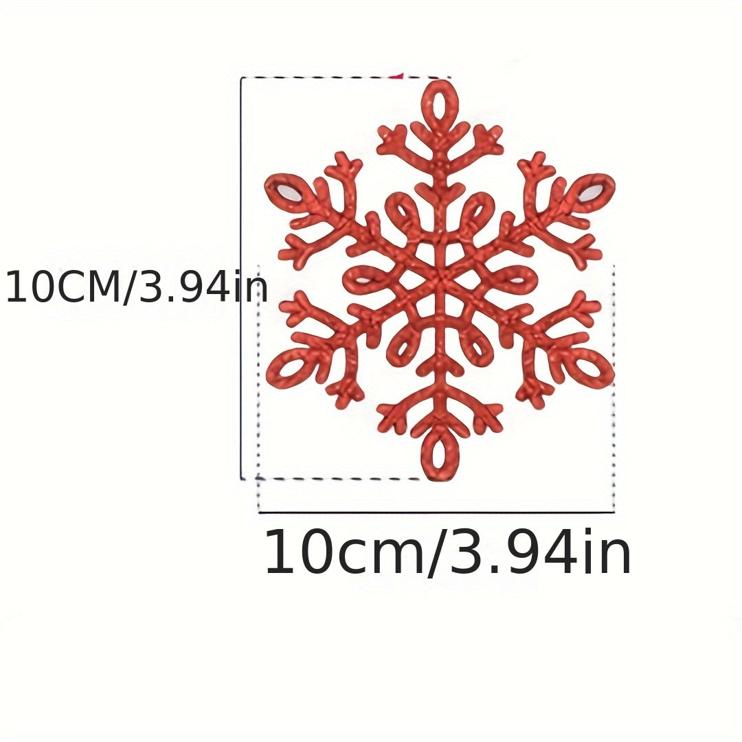 5pcs Glitter Snowflake Ornaments Christmas Tree Decoration