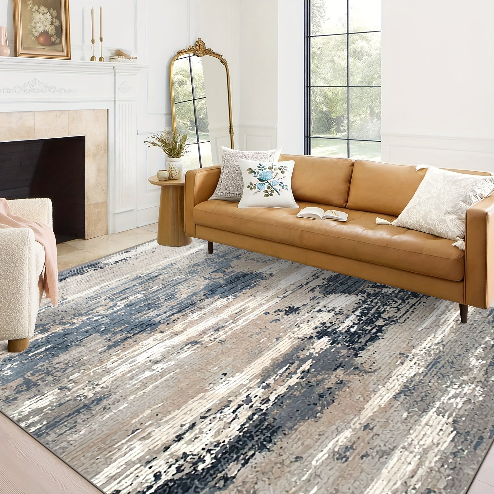 Splash Ink Style Thick Carpet, Faux Cashmere, 1.8kg/m2