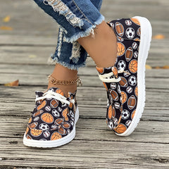 Women's Skate Shoes with Basketball Football Rugby Patterns