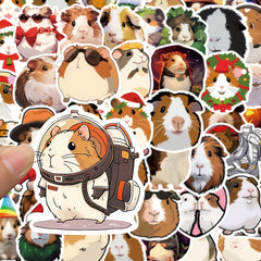 50pcs Small Animal Guinea Pig Cartoon Stickers for Journal Phone Case Cup Guitar