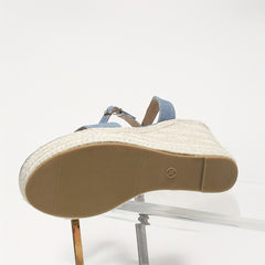 Women's Buckle Strap Wedge Sandals Open Toe Slingback Shoes