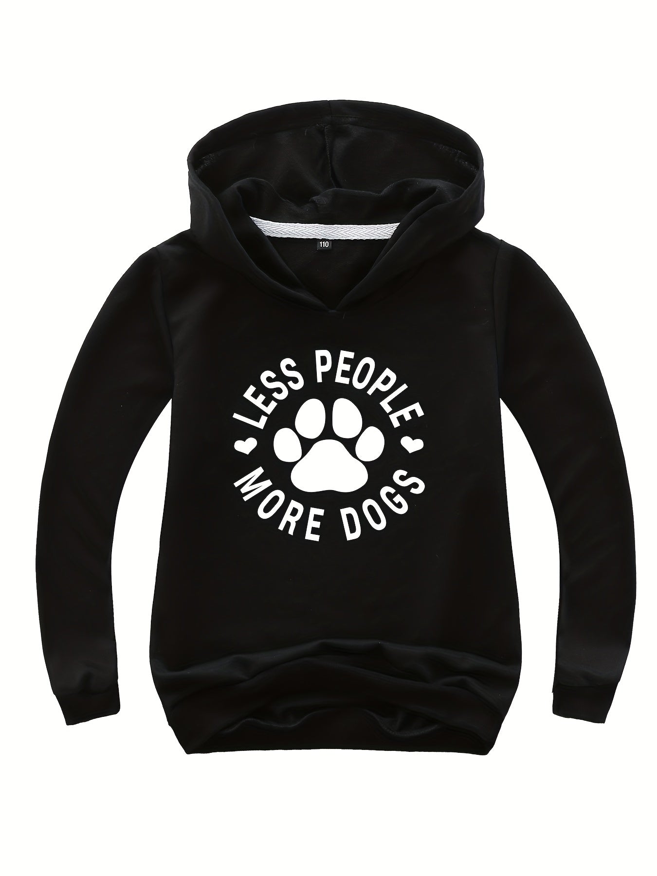 Boys Girls Dog Paw Graphic Hoodie Casual Cotton Hooded Sweatshirt