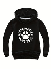 Boys Girls Dog Paw Graphic Hoodie Casual Cotton Hooded Sweatshirt