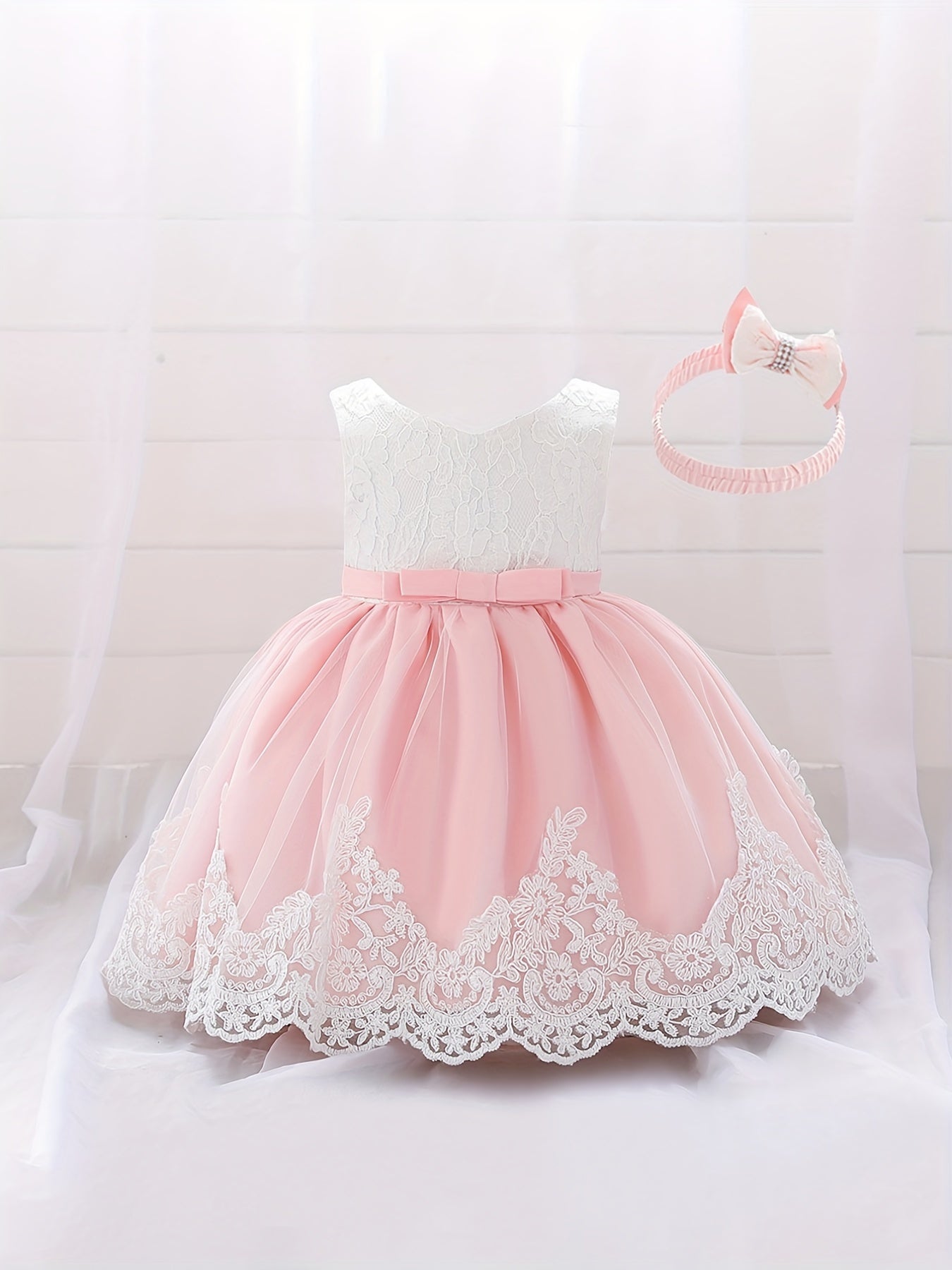 Baby's Lace Wedding Dress with Big Bow