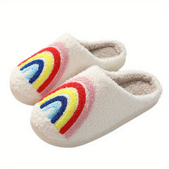 Women's Eyes Pattern Plush Lined Slippers