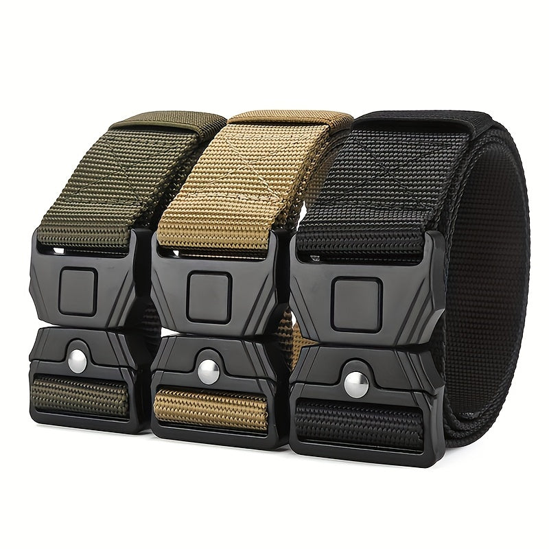 Functional Outdoor Sports Imitated Nylon Tactical Belt Alloy Snap Canvas Belt