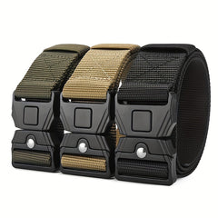 Functional Outdoor Sports Imitated Nylon Tactical Belt Alloy Snap Canvas Belt