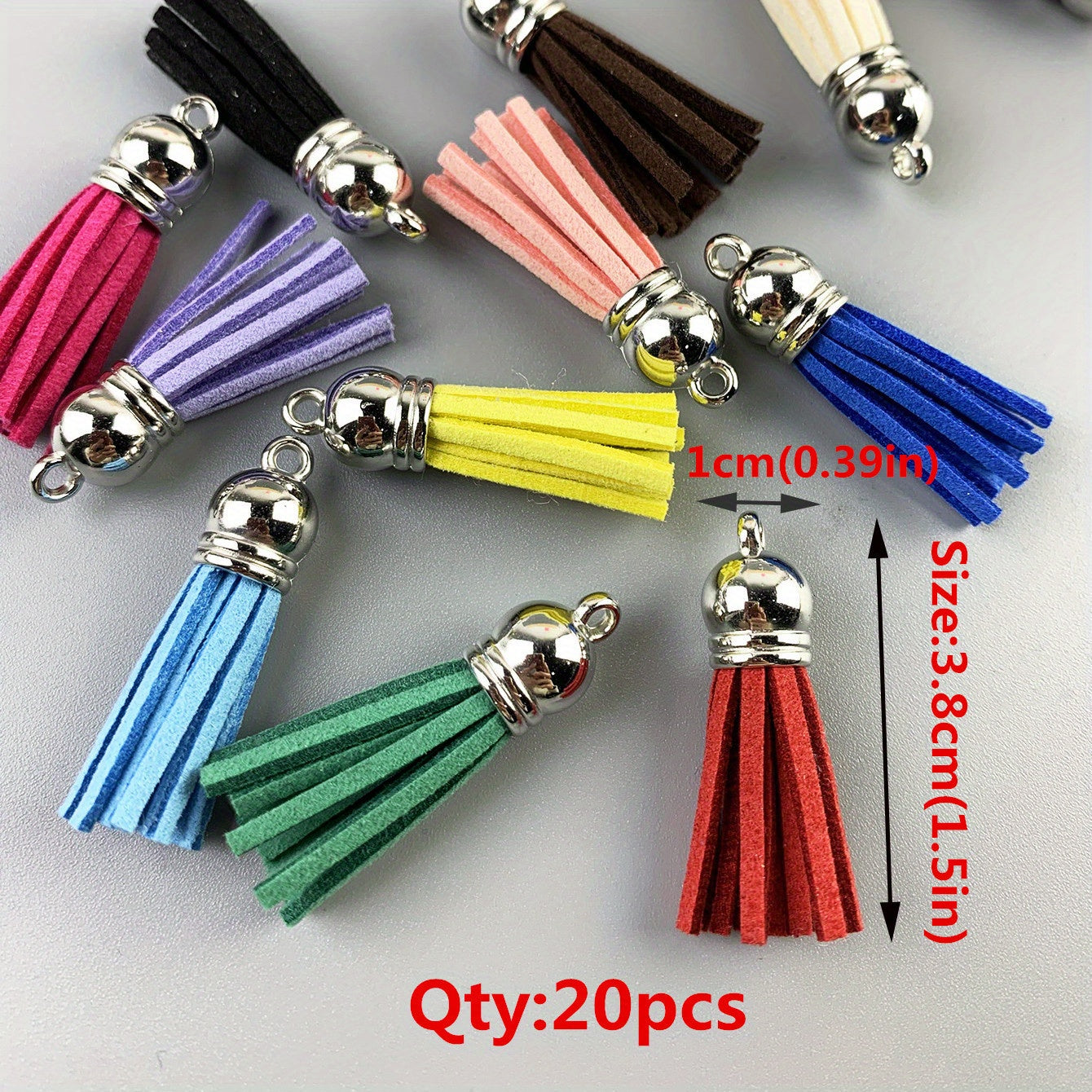 20pcs Random Faux Leather Tassel Keychain Cellphone Straps DIY Home Decor