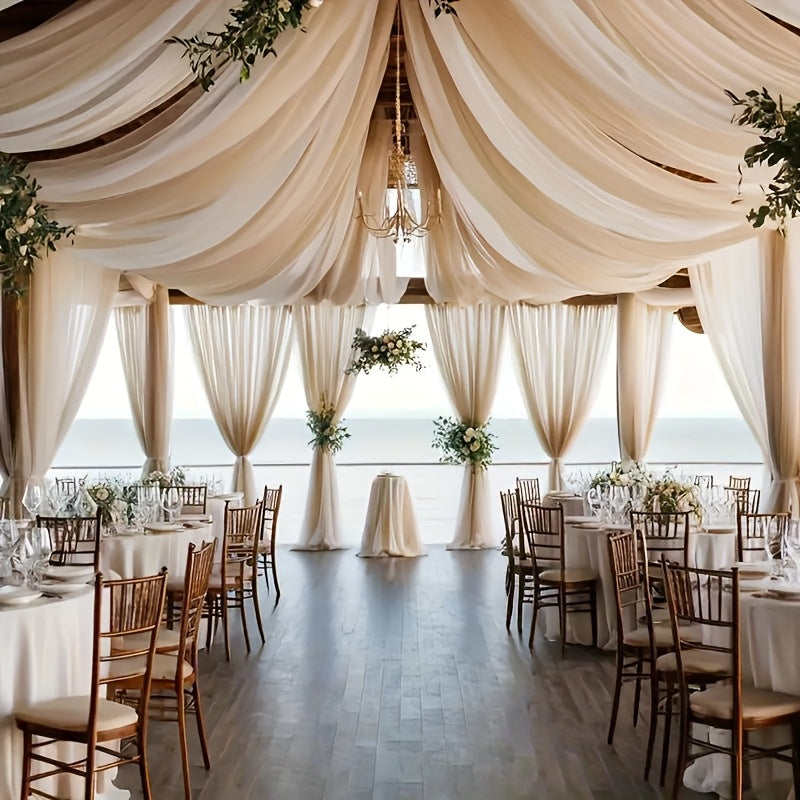 Champagne Chiffon Curtains for Easter Bridal Shower