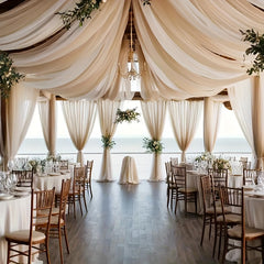 Champagne Chiffon Curtains for Easter Bridal Shower