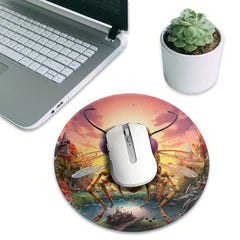 Round Machine Fly Pattern Mouse Pad 20x20cm