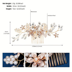 Bridal Hair Comb Side Comb Faux Pearl Crystal Head Piece