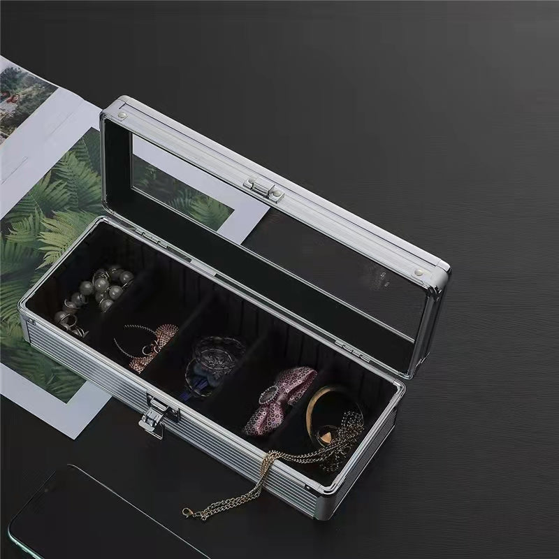 Vintage Watch Storage Box Glass Mirror Cover High-end Watch Box