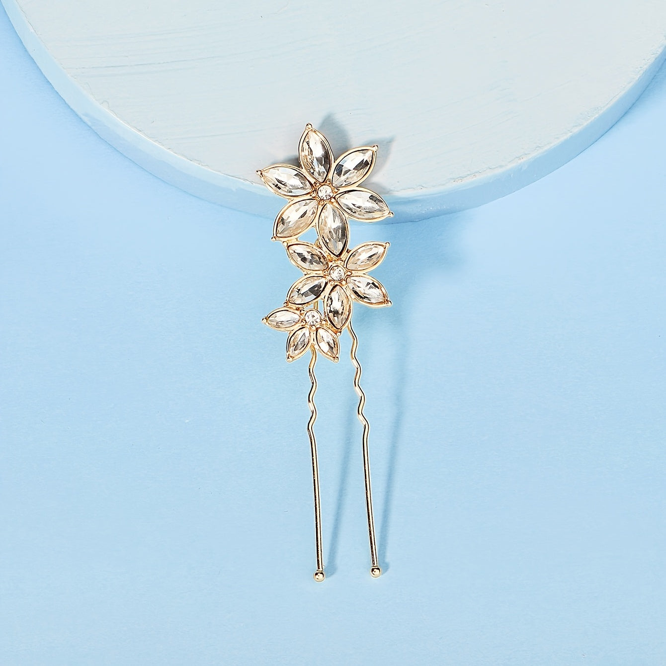 Crystal Flower Hair Pins Bride Wedding Hair Clips