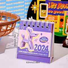 Cute Cartoon Style Desk Calendar Year of the Bear Monthly Stand Up Planner