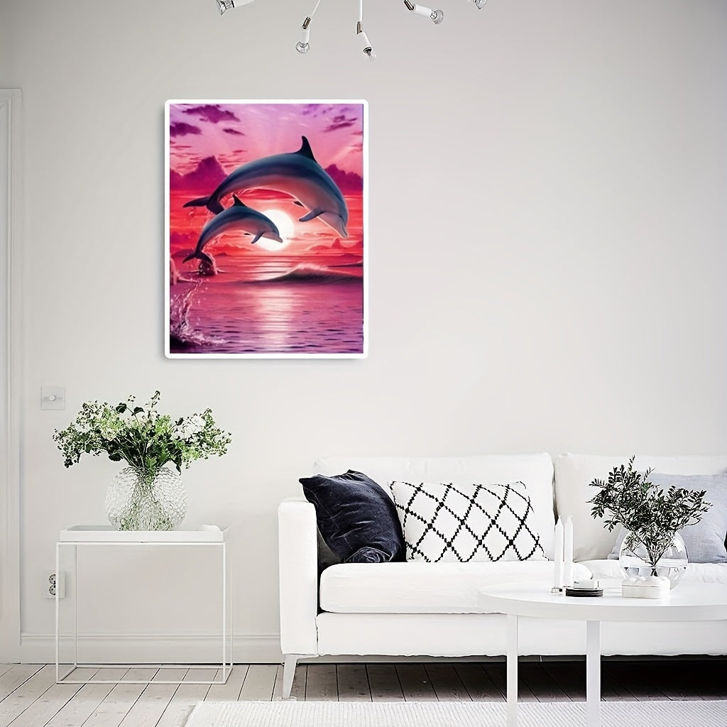 5D Dolphin Diamond Painting DIY Full Round Square Living Room Wall Decor