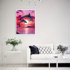 5D Dolphin Diamond Painting DIY Full Round Square Living Room Wall Decor
