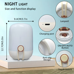 Kids Dimmable Touch Lamp Rechargeable RGB Changing Portable Bedside Lamp