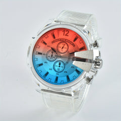 KUERST Acrylic Quartz Watch Waterproof Chronograph Sports Wrist Watch