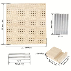 Crochet Blocking Board Handcrafted Full Kit With 10 Stainless Steel Rod Pins