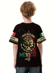 MEXICO EAGLE 3D Print Boy's Casual Tee Short Sleeve Crew Neck Comfy T shirt