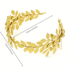 Baroque Style Leaf Shape Headband Golden Retro Head Hoop Women's Hair Accessorie