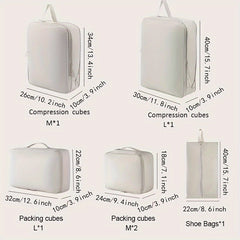 6-Piece Diaper Bag Organizer Set - Portable Travel Packing Cubes