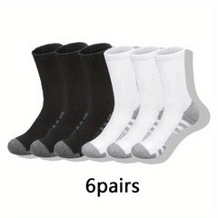 6pairs Men's Casual Crew Socks Outdoor Sports Socks