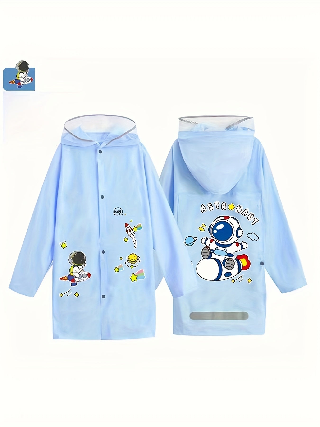 Bunny Graphic PVC Long Sleeve Raincoat For Kids