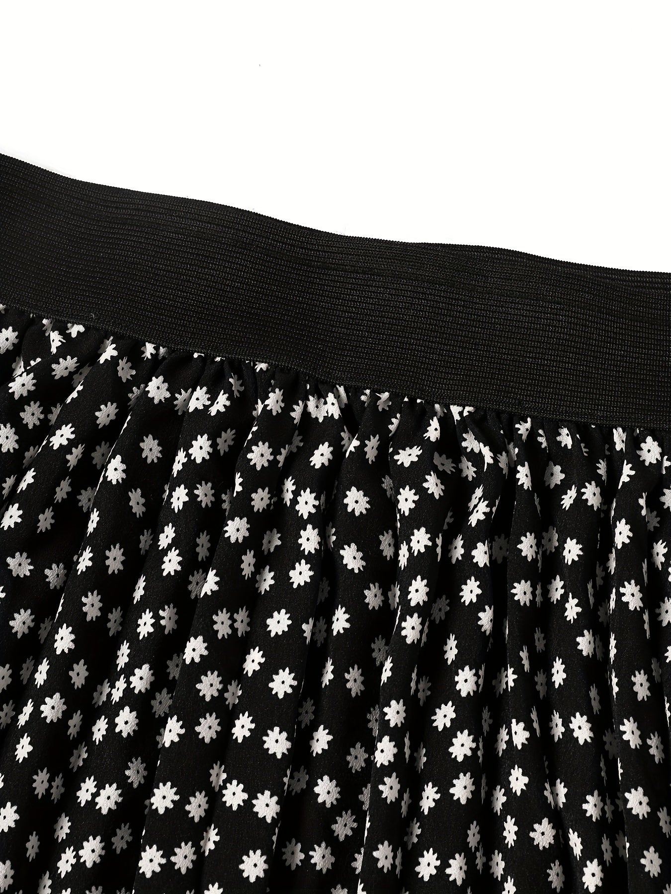 Dot Print High Rise Maxi Skirt