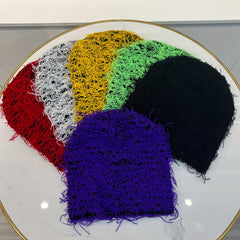 Hip Hop Tassel Y2K Beanie Unisex Knitted Hat Lightweight Beanie