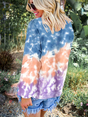 Long Sleeve Tie Dye Sports Sweatshirt Women's Pullover