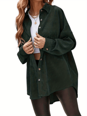 Button Front Pocket Coat Long Sleeve Casual Coat