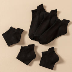 6 Pairs Solid Sports Socks Women's Low Cut Ankle Stockings