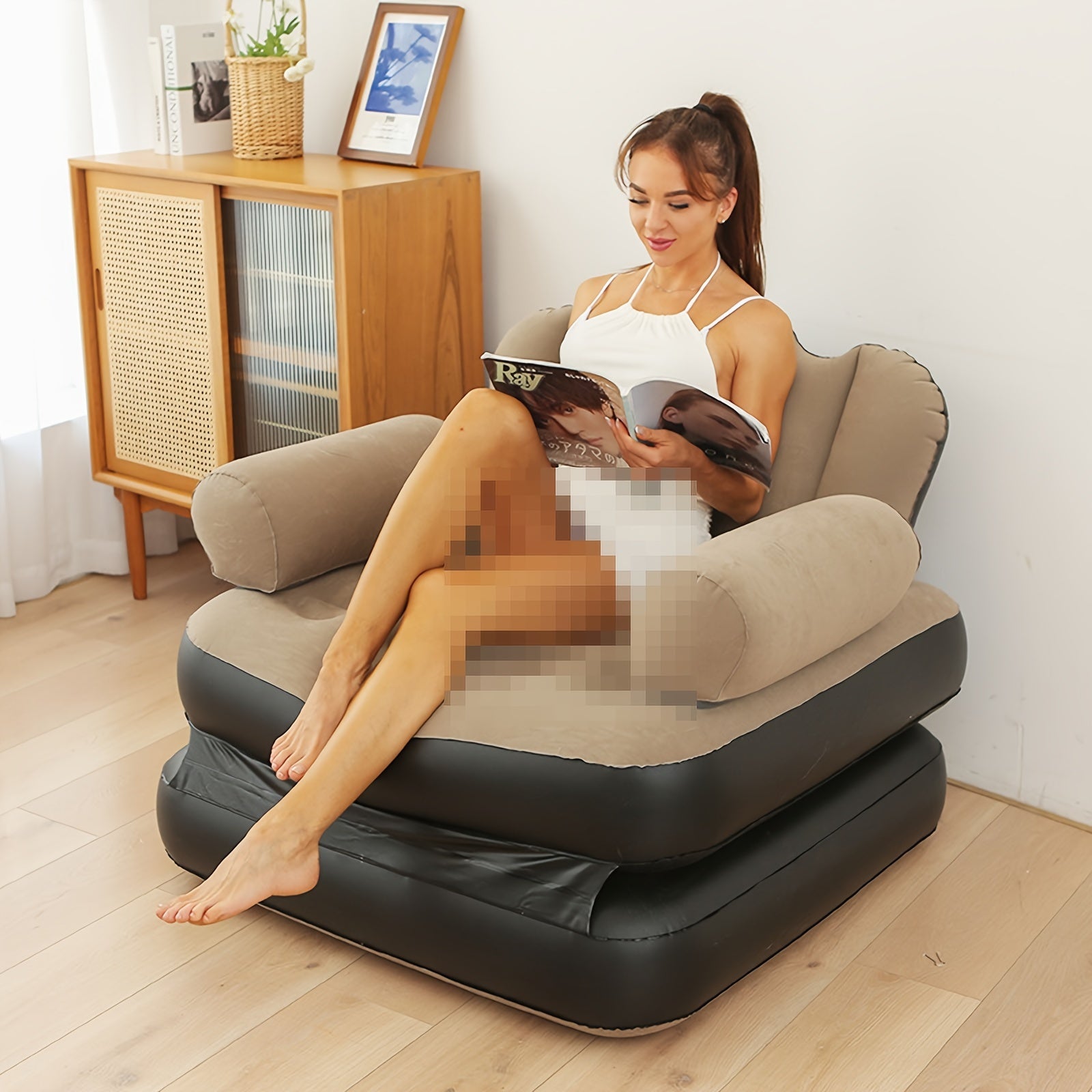 5 in 1 Inflatable Sofa Outdoor Adult Lazy Sofa Inflatable Bed