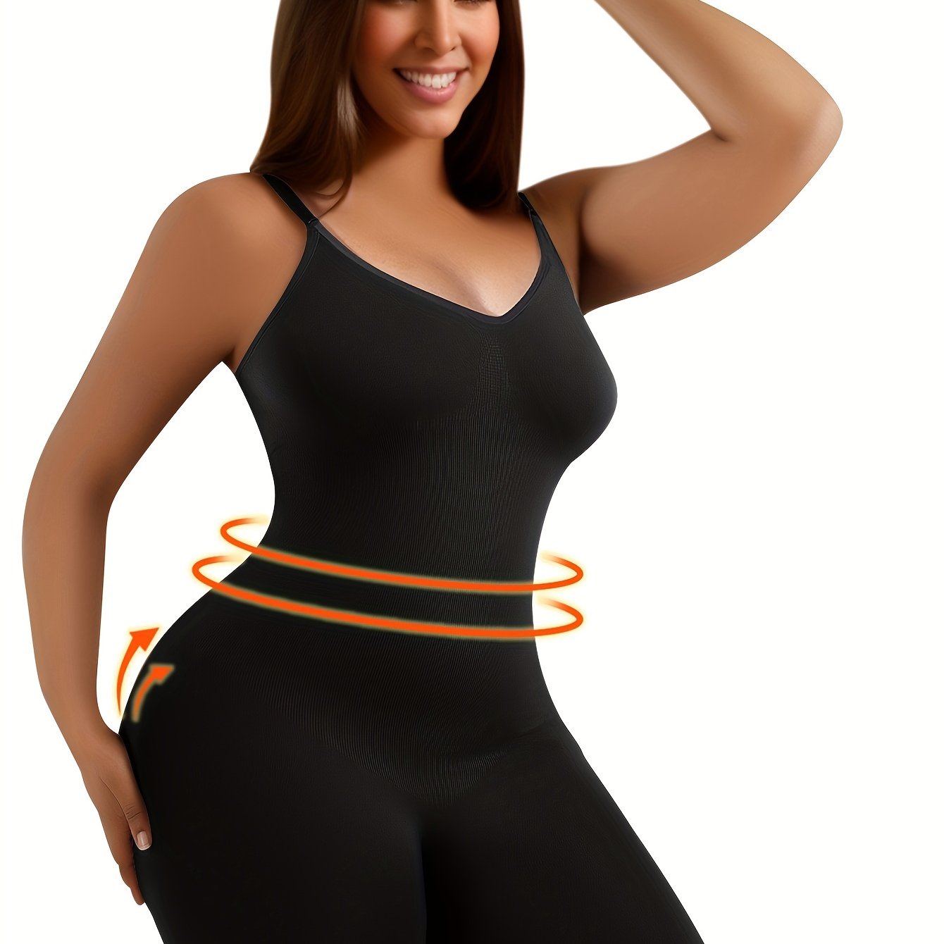 Seamless Deep V Boyshort Bodysuit Shapewear